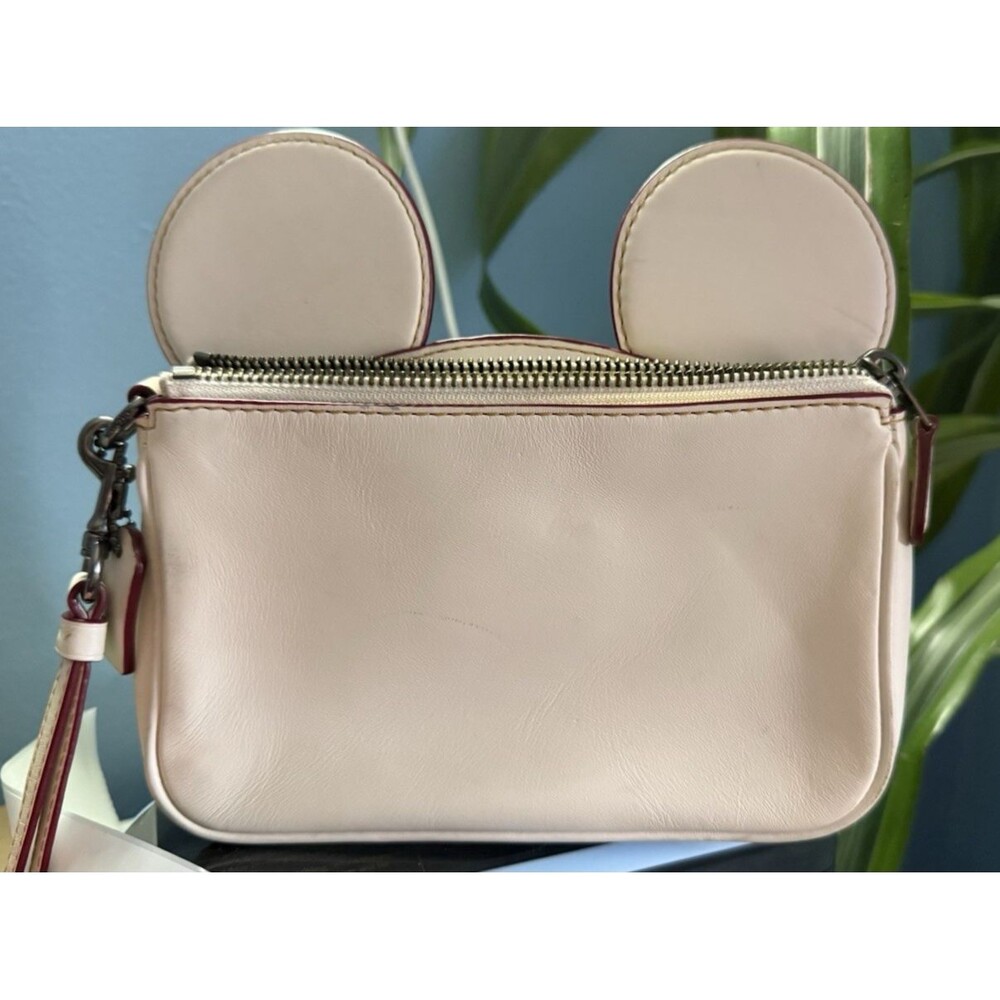 Coach x Disney Mickey Mouse Wristlet Chalk Leather F59529 Phone Wallet Pre-owned - Picture 2 of 12